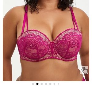 Torrid Fuchsia multi-way lace bra